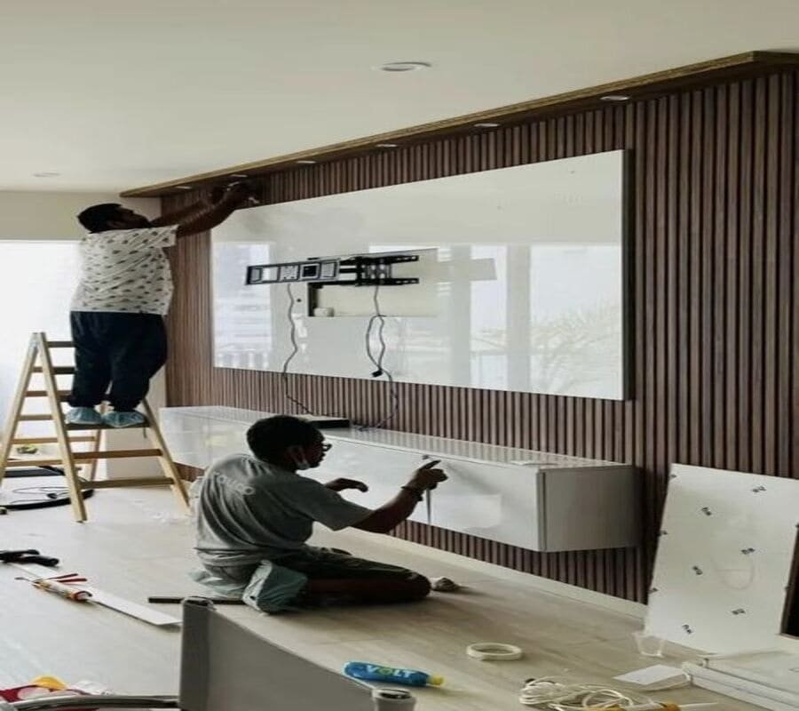 ديكورات بديل الخشب للتلفزيون