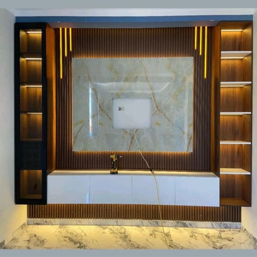 ديكور تلفزيون رفوف