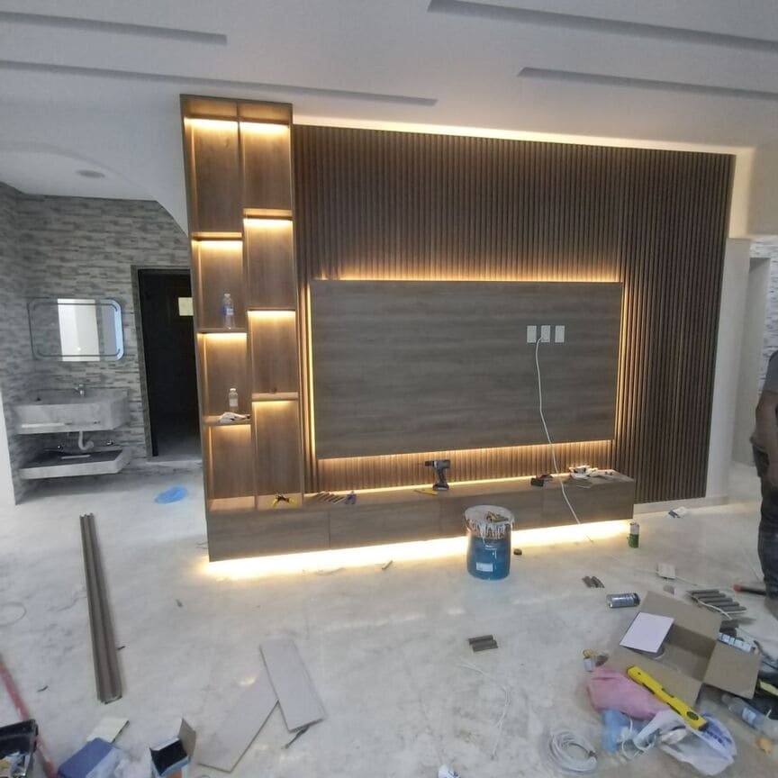 ديكور تلفزيون بديل الخشب